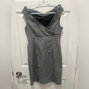 Black White Gingham Plaid Mini Dress Medium Y2K‎ Cottagecore Coquette Girl